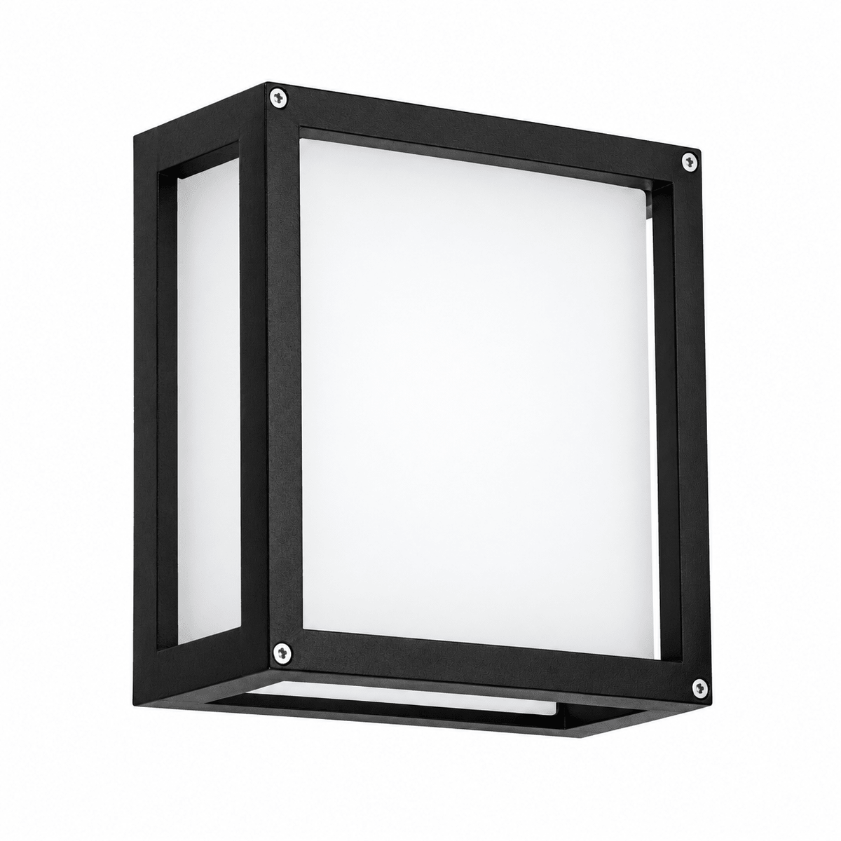 Cube Outdoor Wall Light - Black, white background
