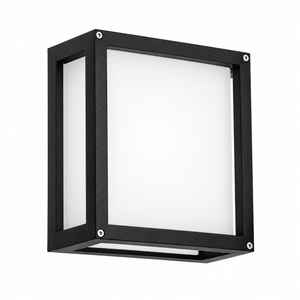 Cube Outdoor Wall Light - Black, white background