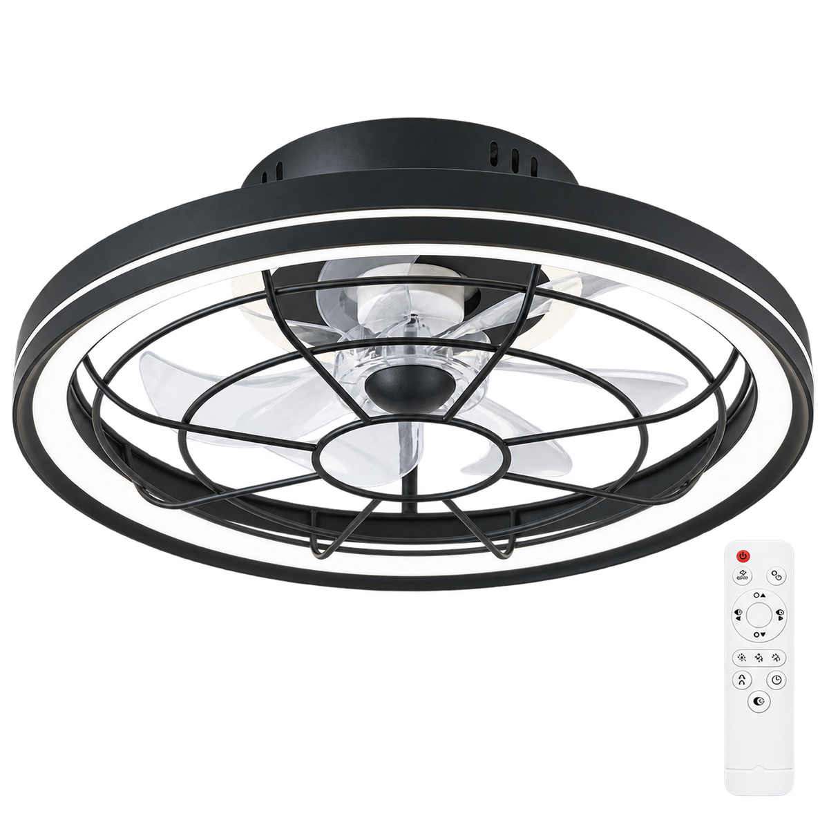 Clint Flush Mount LED Ceiling Fan — transparent background