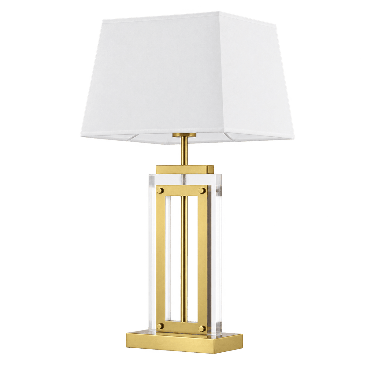 Blandford Antique Brass & Acrylic Table Lamp — transparent background
