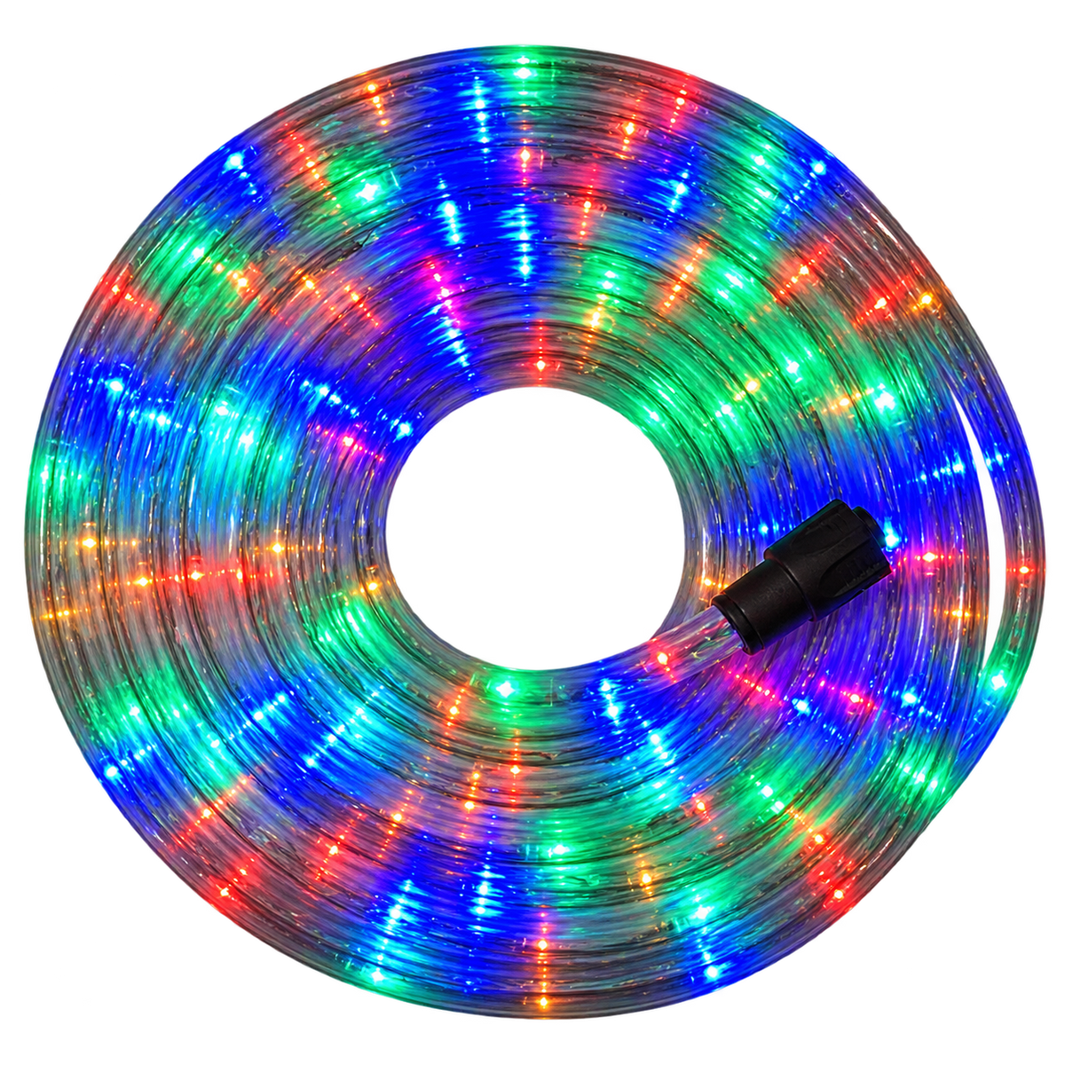 3 Wire RGB Rope Light, 10 meter roll, transparent background
