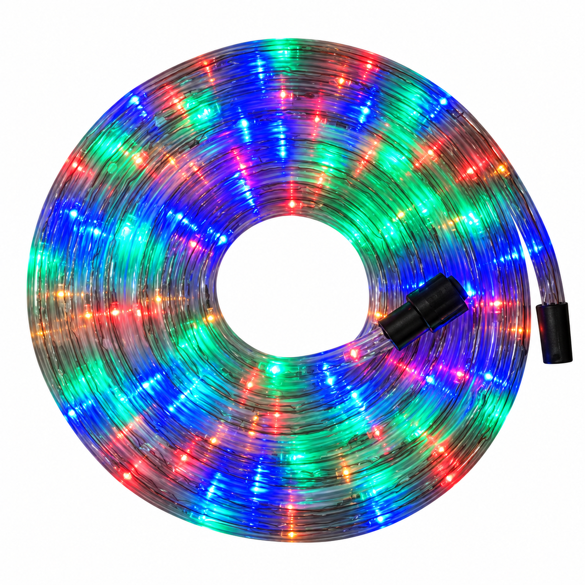 3 Wire RGB Rope Light, 10 meter roll, white background