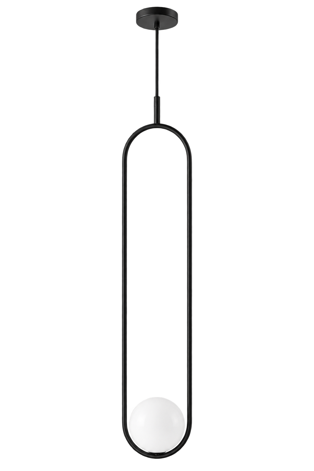 Luna Long G9 Pendant Light - Black — transparent background