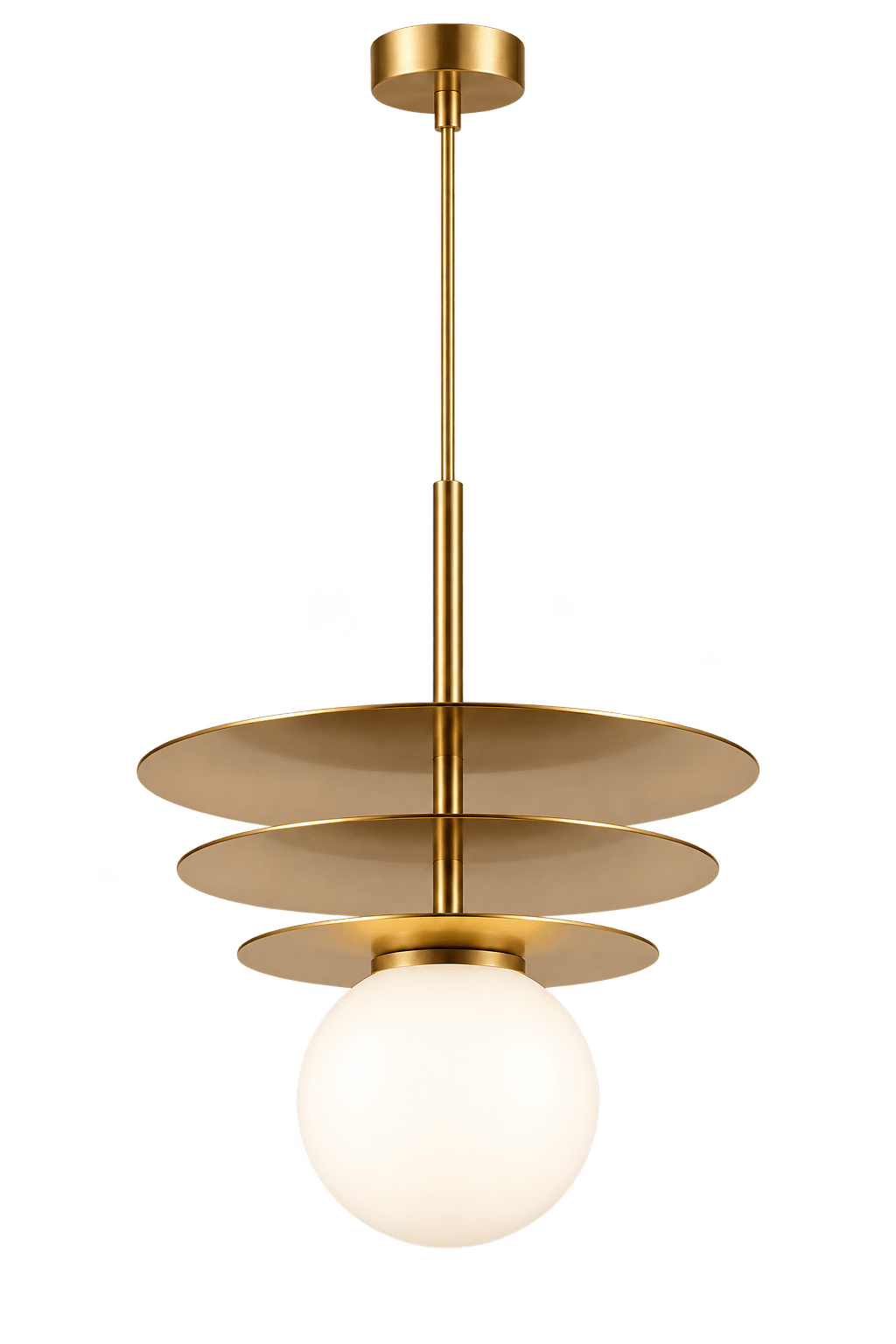 Catalina Treble Gold Pendant Light — transparent background