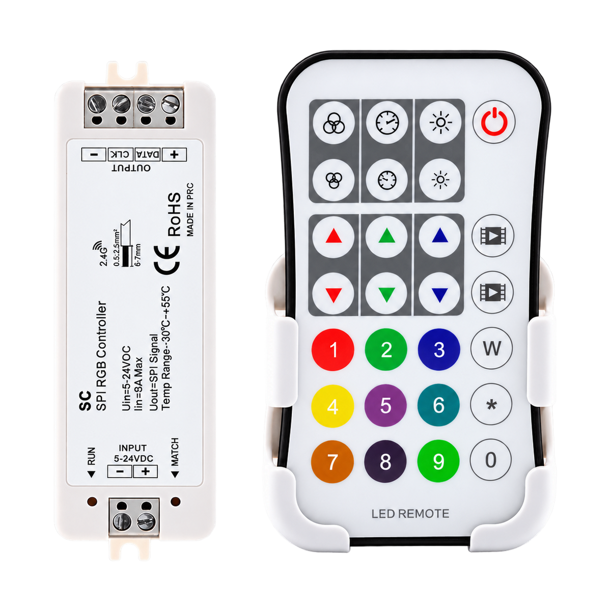 LED Strip Light - RF Remote with Receiver SPI DMX 1024 Pixels on a transparent background