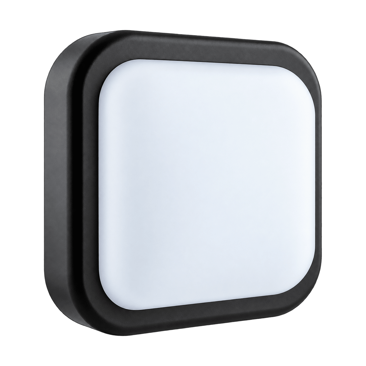 14W Square LED Bulkhead - Black on a transparent background