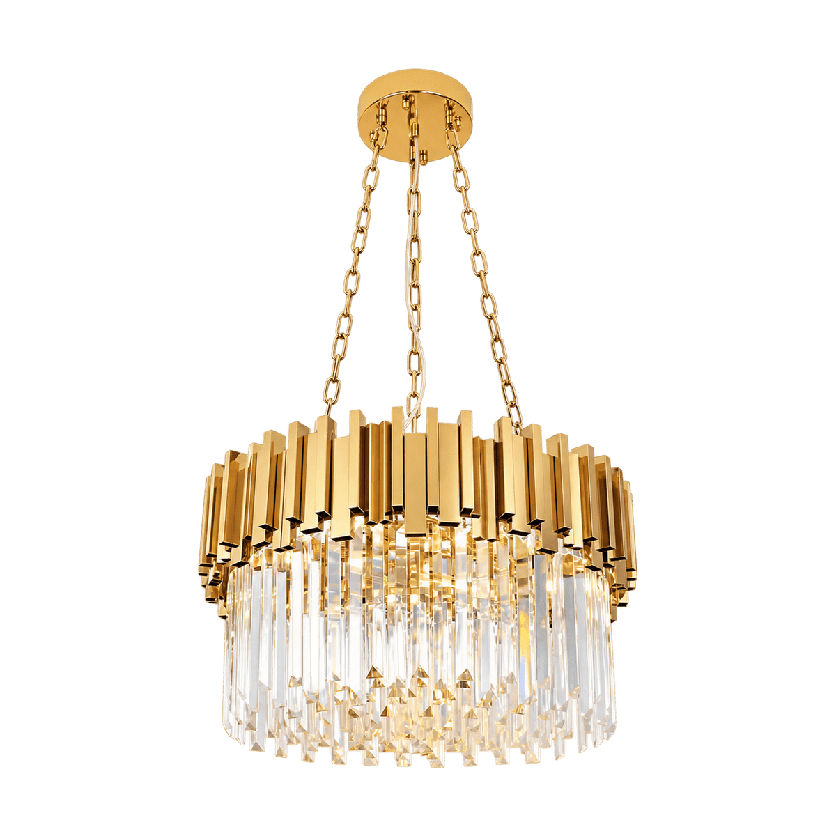 Dannhauser Gold & Crystal Chandelier on a transparent background