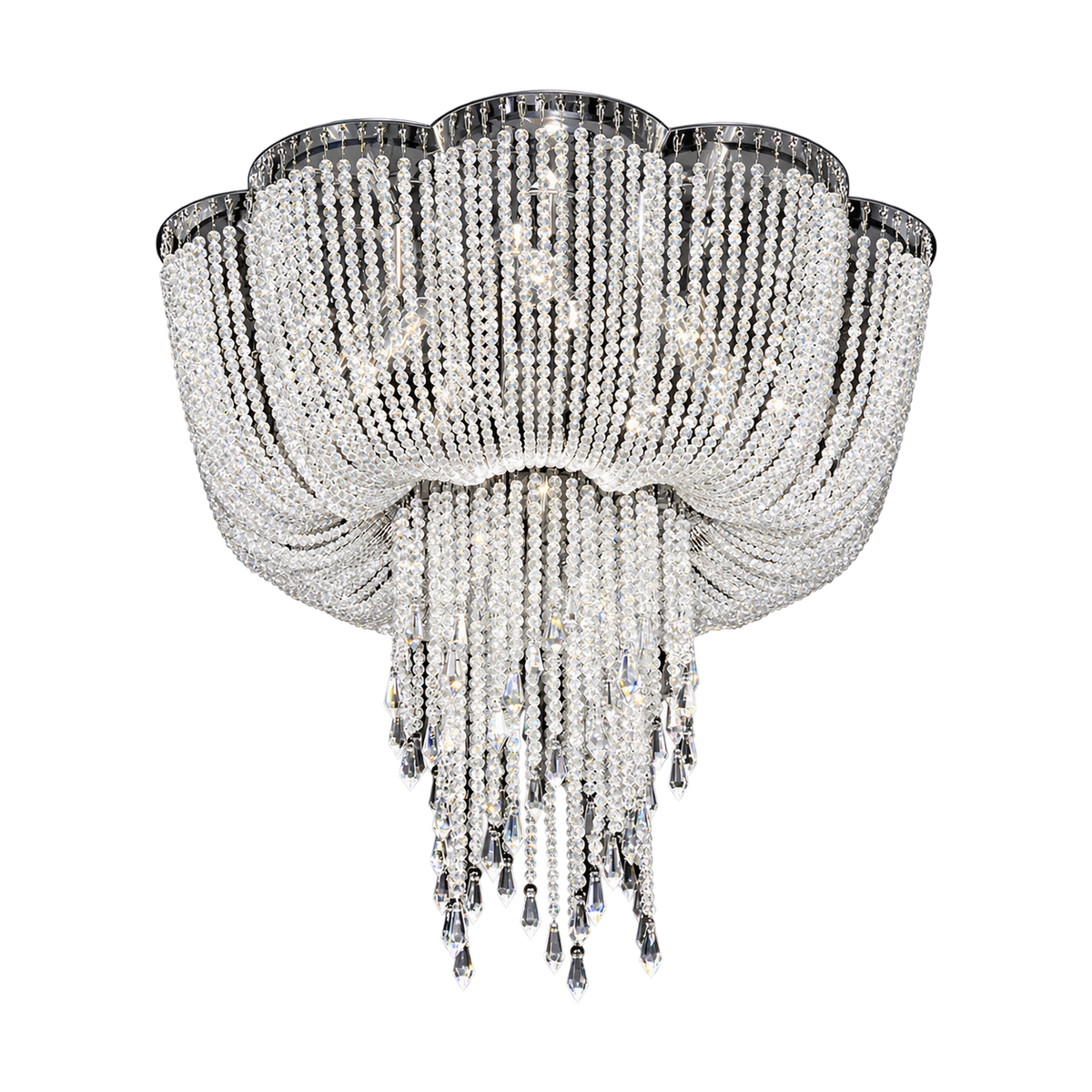 Cascade Crystal Ceiling Light, transparent background