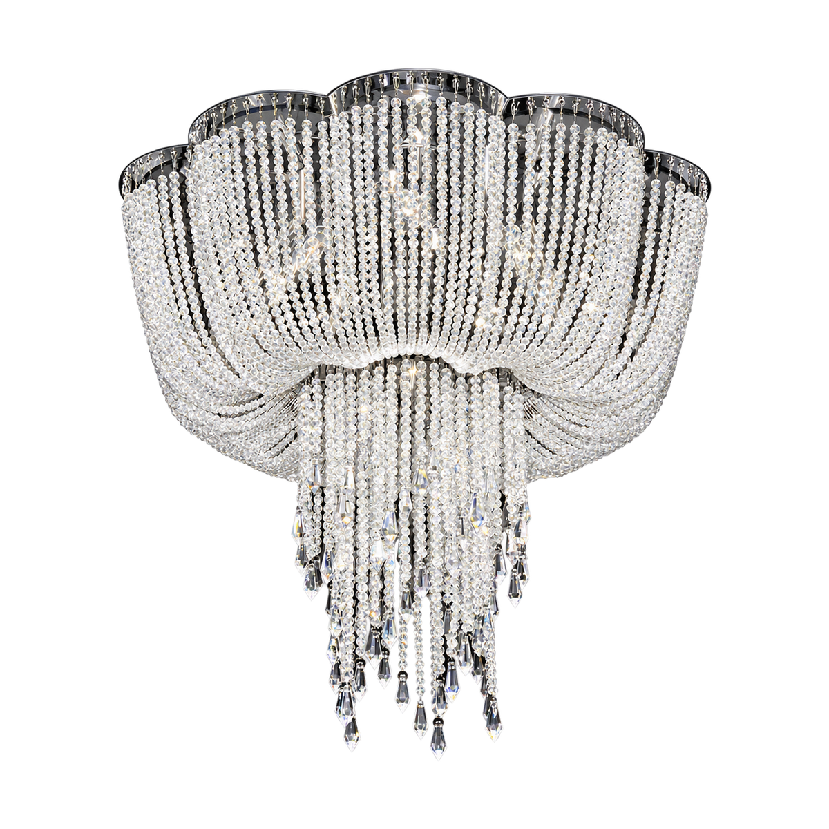 Cascade Crystal Ceiling Light on white background