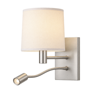 Eden Satin Chrome Wall & Reading Light, transparent background