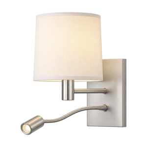 Eden Satin Chrome Wall & Reading Light on white background