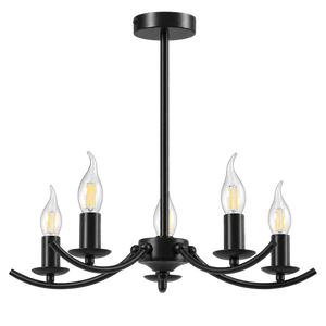 Elim 5 Light Black Chandelier — transparent background