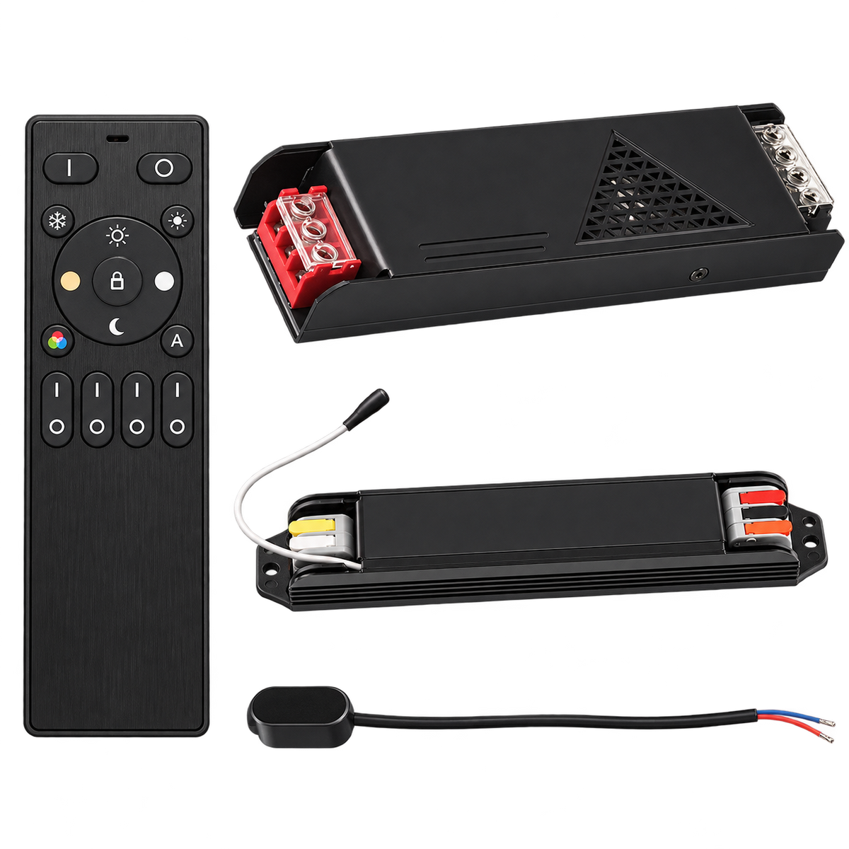 200W 2.4G 24V DC Magnetic Track Starter Kit, 4-Piece — transparent background