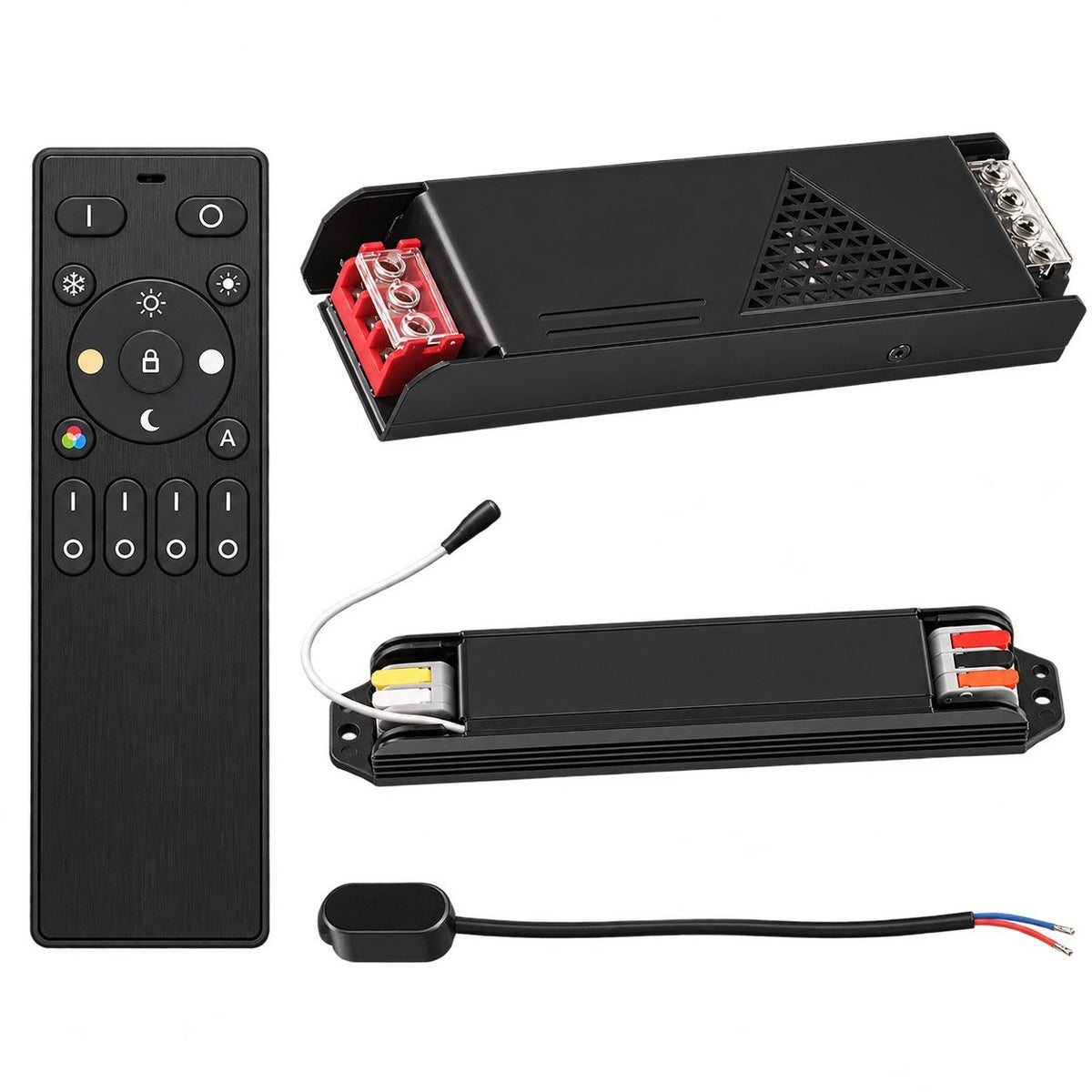 200W 2.4G 24V DC Magnetic Track Starter Kit, 4-Piece — white background