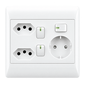 EPL White Socket - 2 x New RSA Sockets + Schuko — transparent background