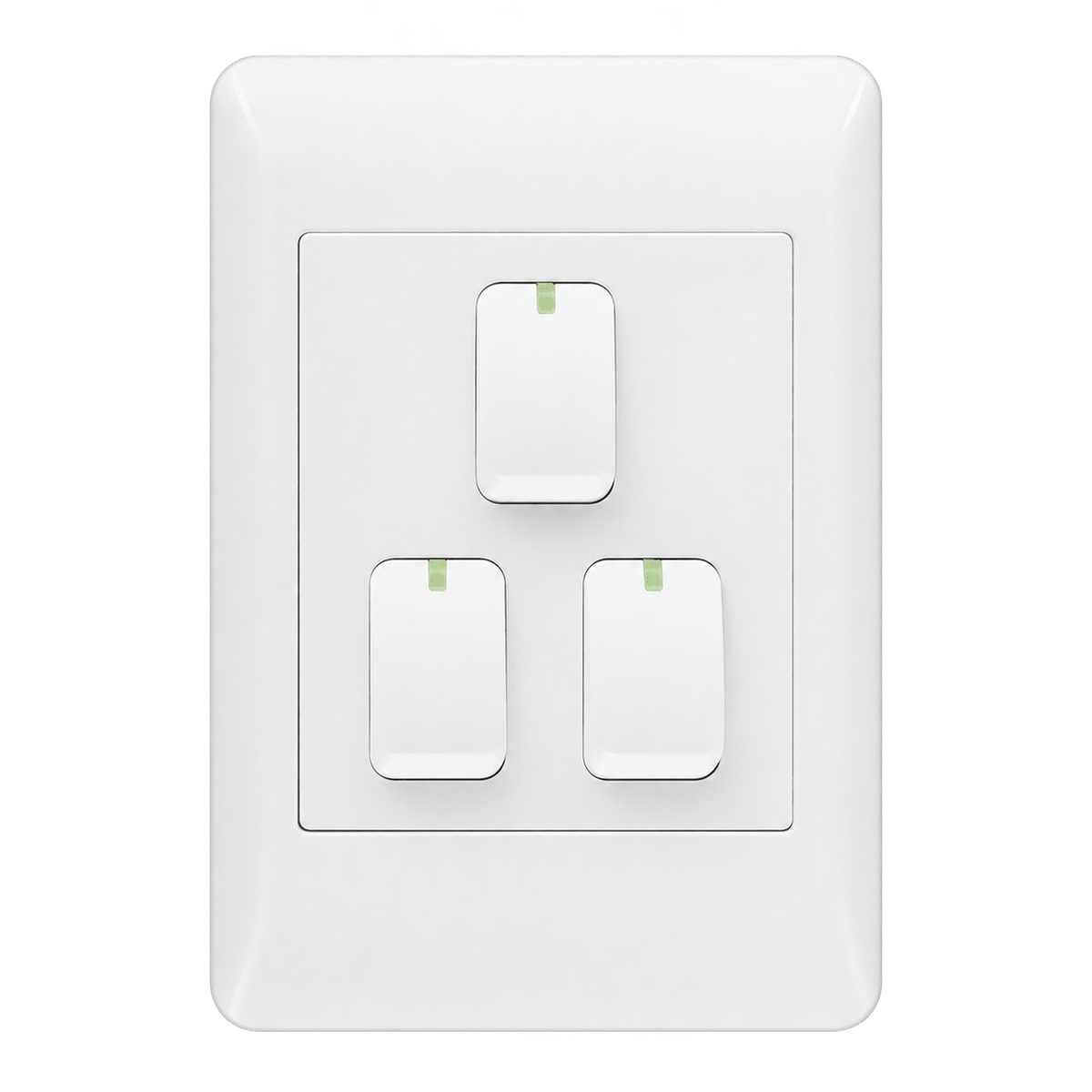 EPL White Switch - 3 Lever 1 Way Switch - 2 X 4 — transparent background