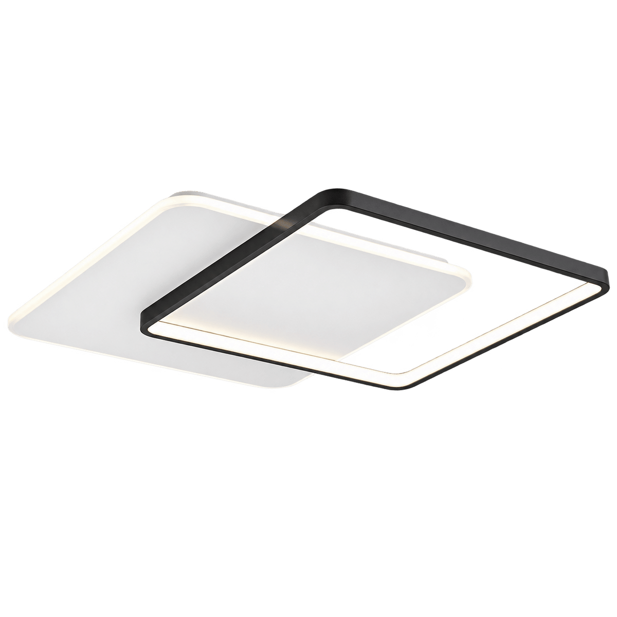 Square Metal & Acrylic LED Ceiling Light — transparent background