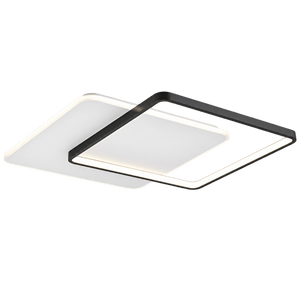Square Metal & Acrylic LED Ceiling Light — transparent background