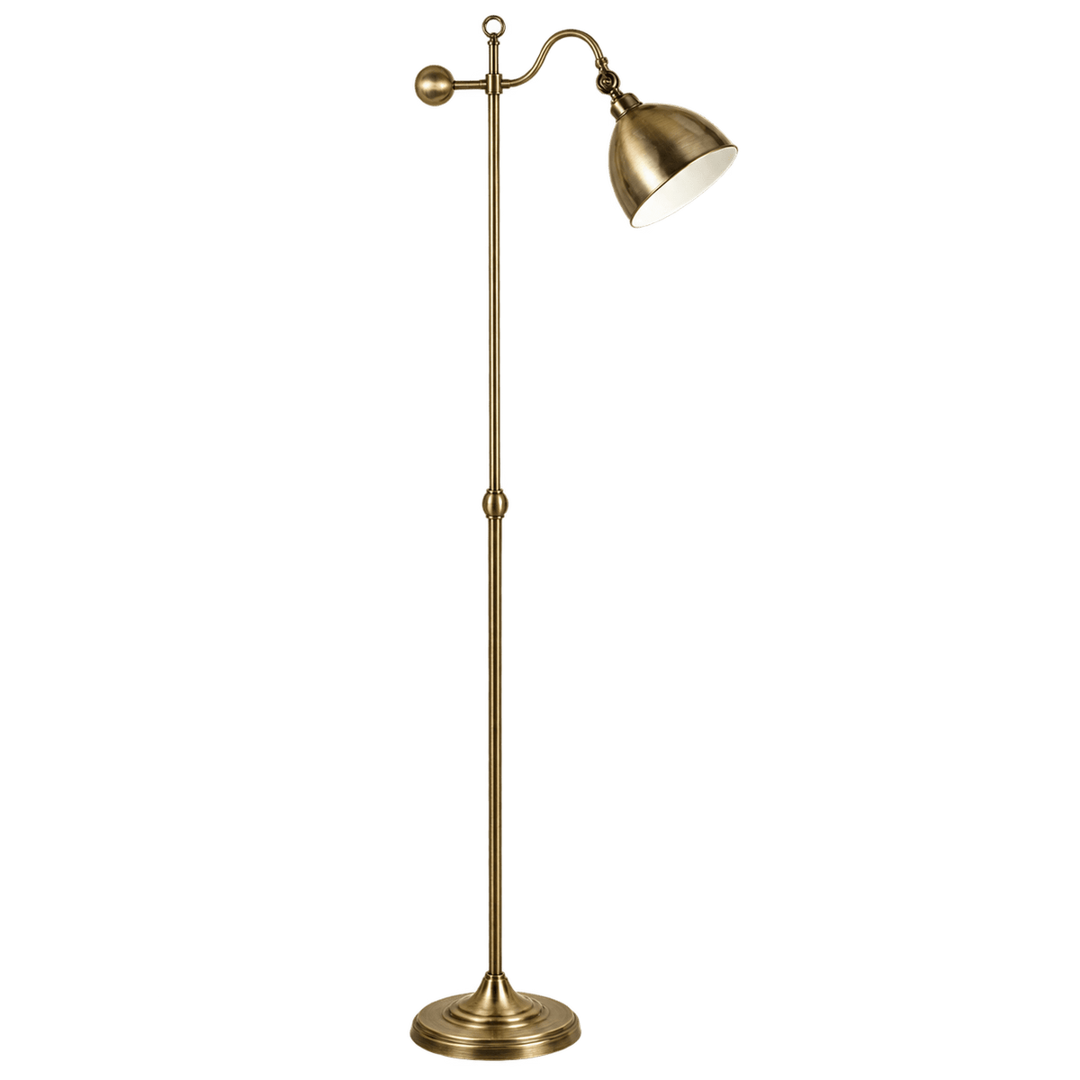 Kenton Antique Brass Floor Lamp — transparent background