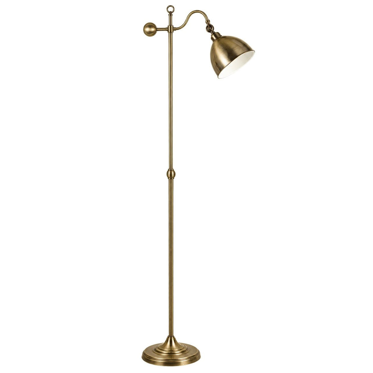 Kenton Antique Brass Floor Lamp — white background