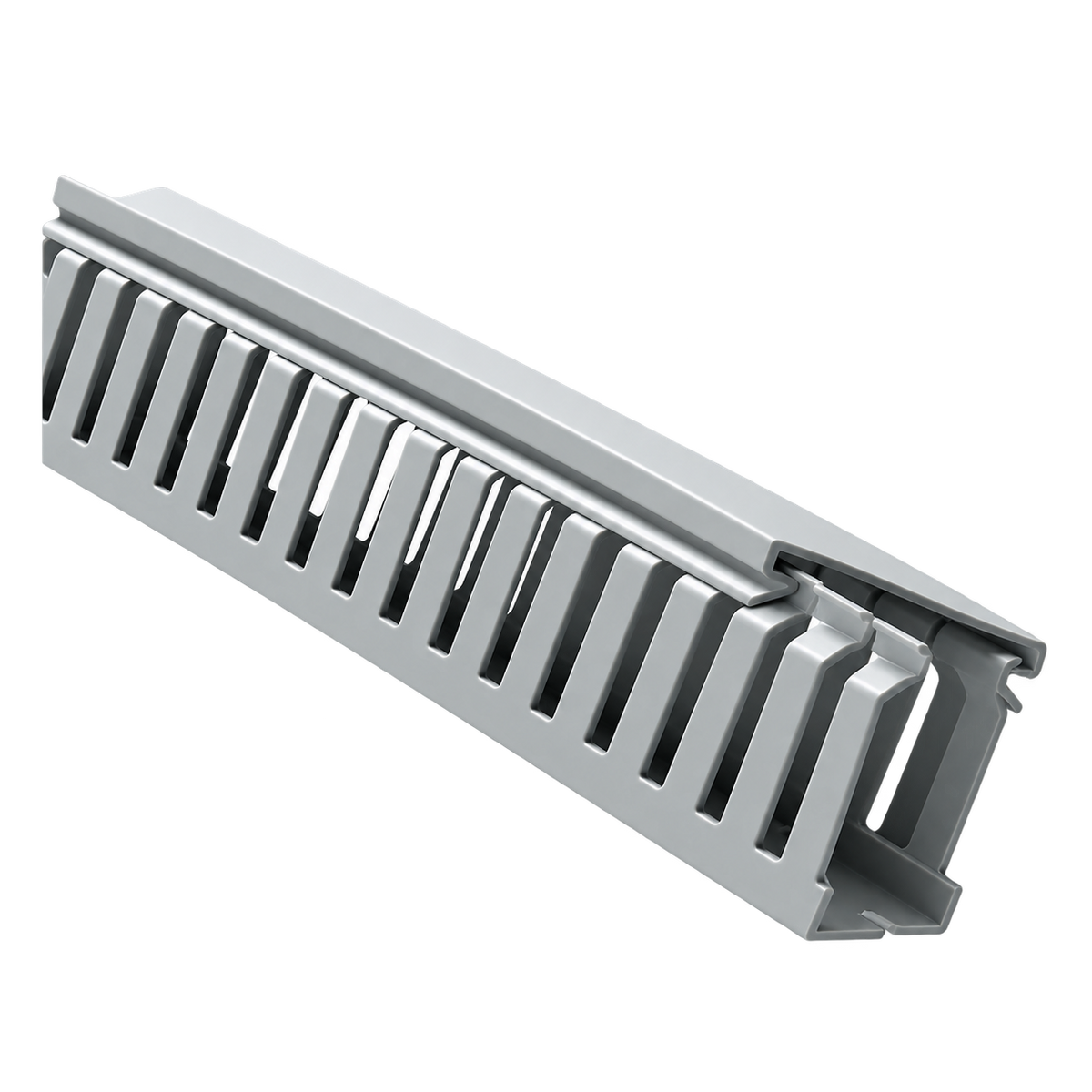 Grey Narrow-Slot Trunking, 25mm x 25mm — transparent background