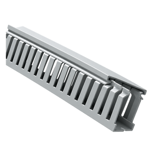 Grey Narrow-Slot Trunking, 25mm x 25mm — transparent background