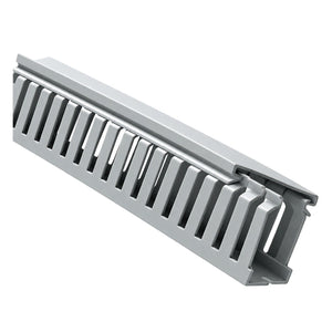 Grey Narrow-Slot Trunking, 25mm x 25mm — white background