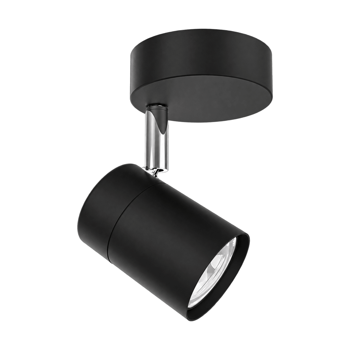 Sezela 1 Light Matt Black Chrome Spotlight — transparent background