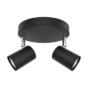 Sezela 2 Light Matt Black Spotlight — white background
