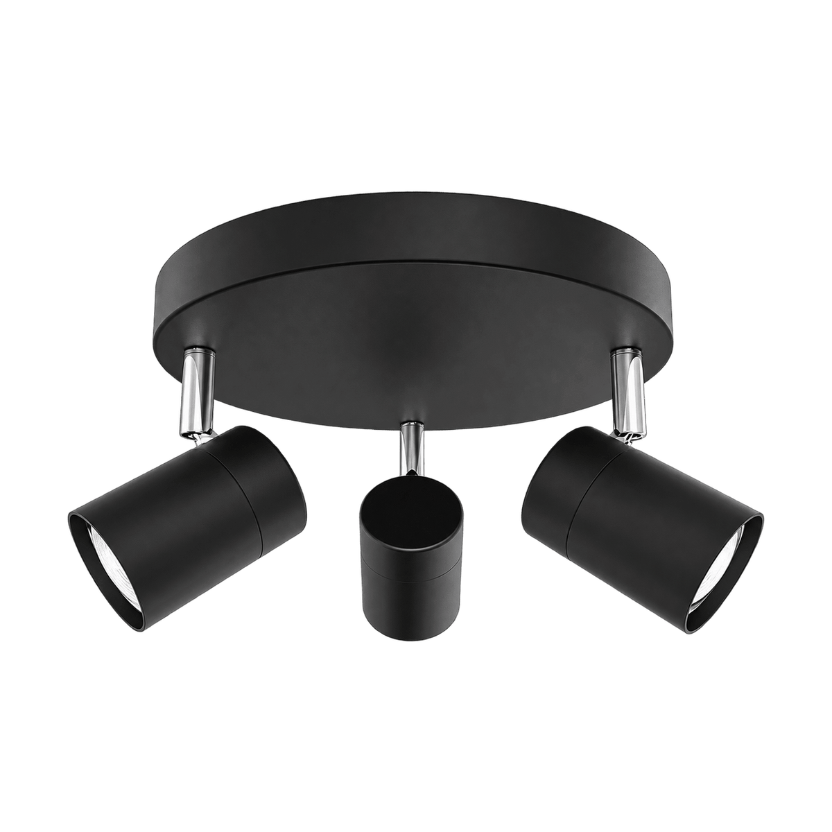Sezela 3 Light Matt Black Spotlight — transparent background