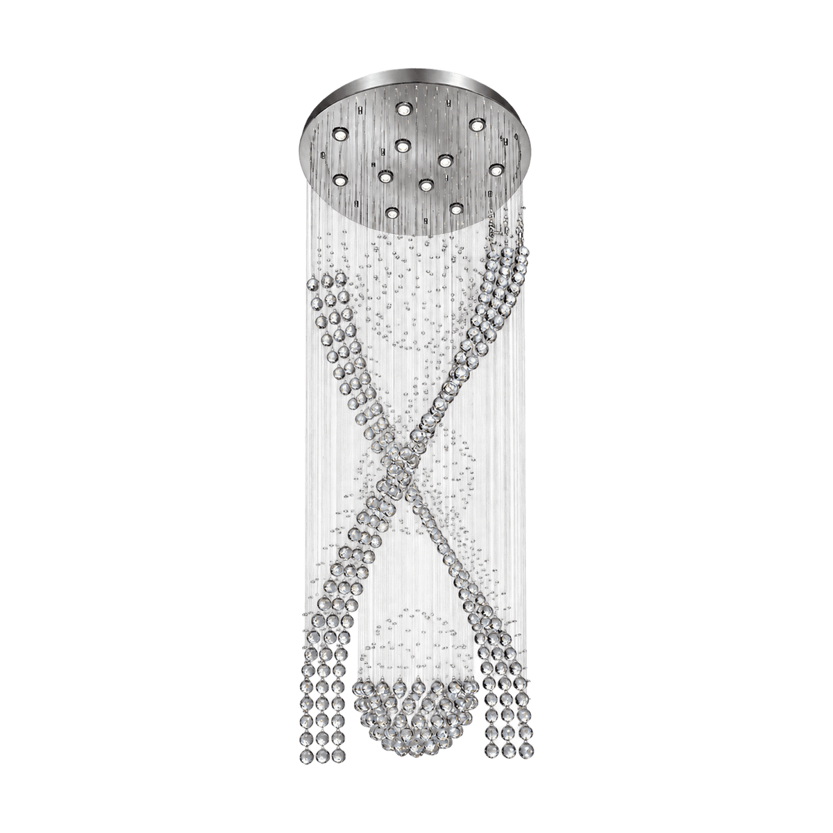 Stainless Steel & Crystal Chandelier — transparent background