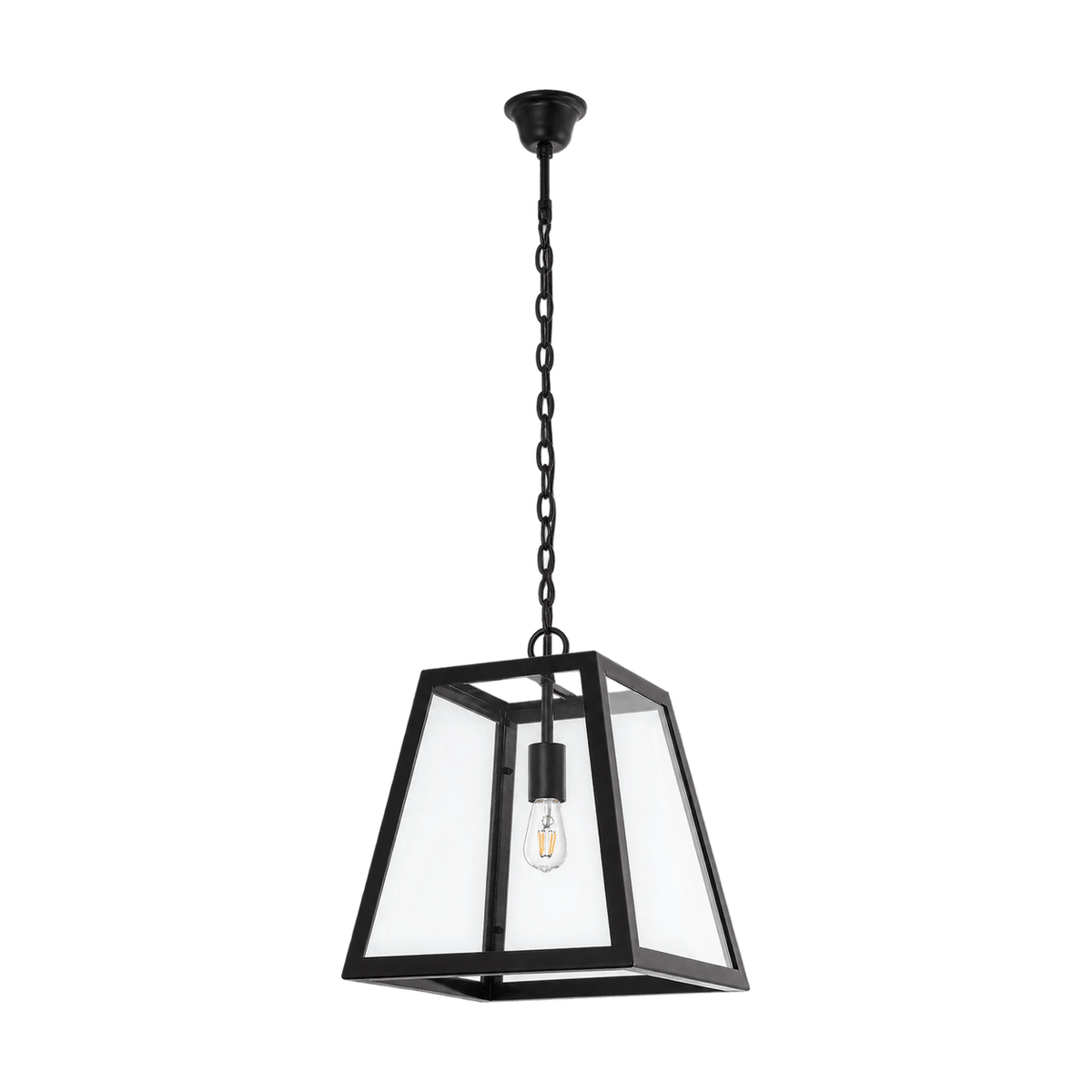 Black 1 Light Pendant — transparent background