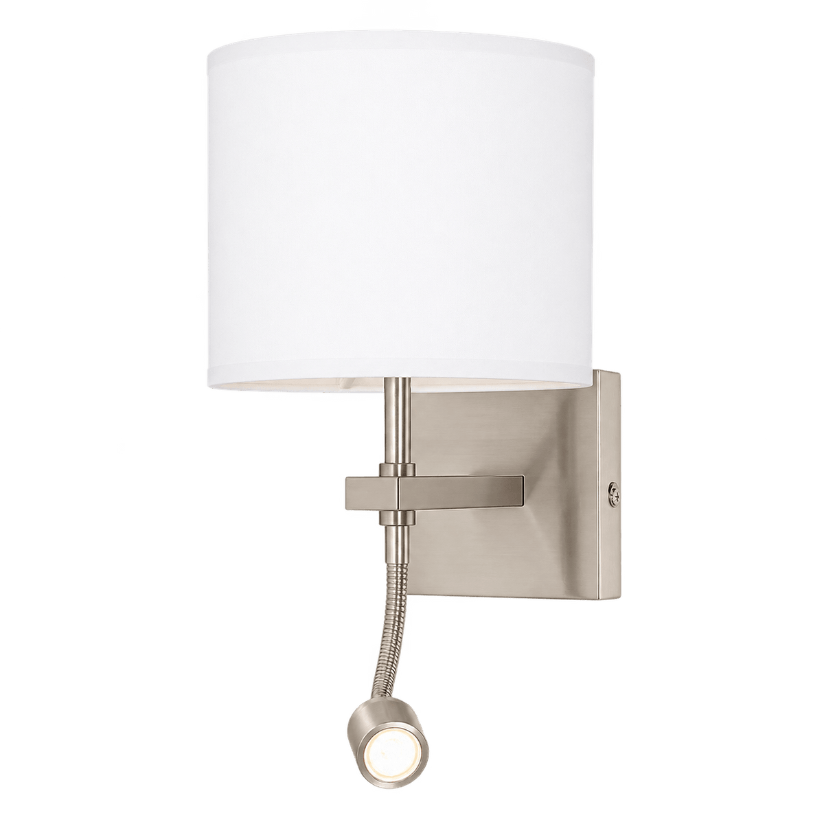 Hopkins Satin Chrome Wall & Reading Light — transparent background