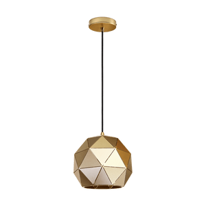Gold Laser Cut Pendant Light Small — transparent background