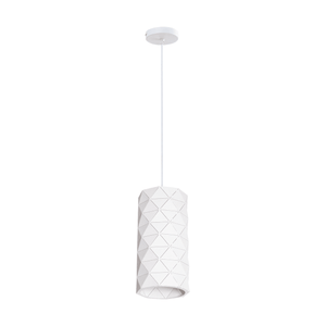 White Laser Cut Cylinder Pendant Light — white background