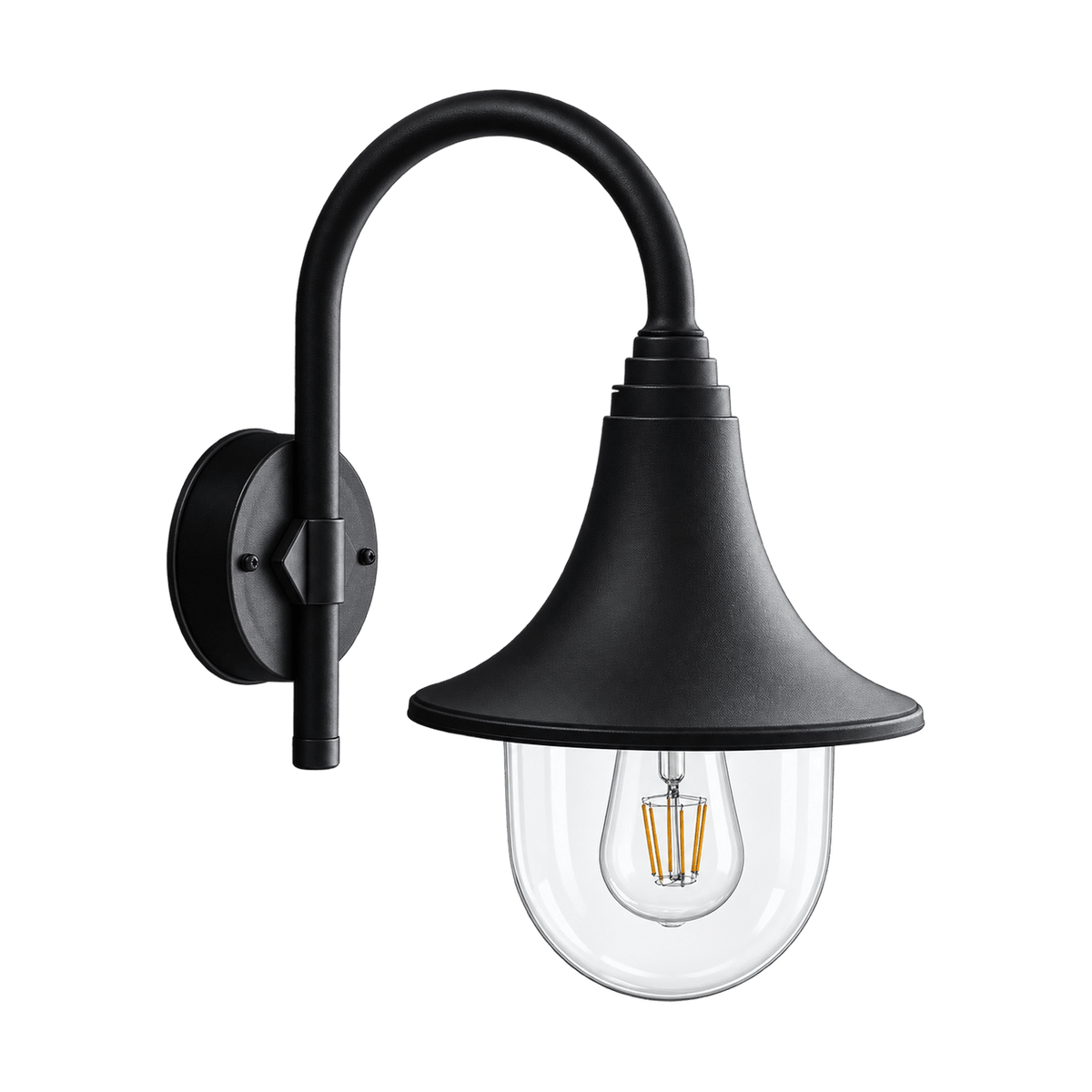 PVC Down Facing Wall Light — transparent background