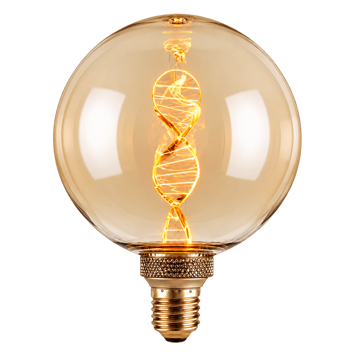 Decorative LED Bulb - G125 Amber DNA Filament Bulb — transparent background