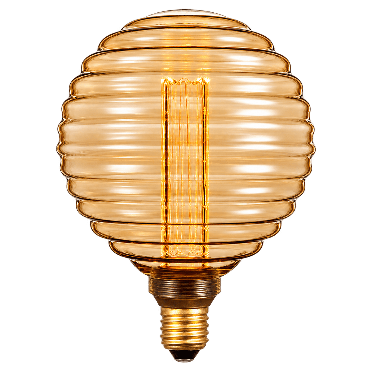 Decorative LED Bulb - G125 Horizontal Ribbed Filament Bulb — transparent background