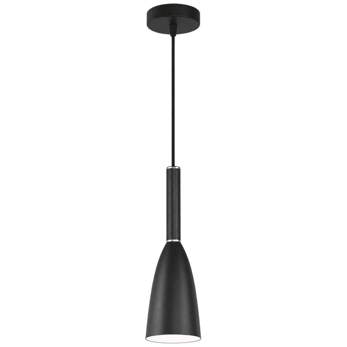 Black Metal Pendant 1 Light — transparent background