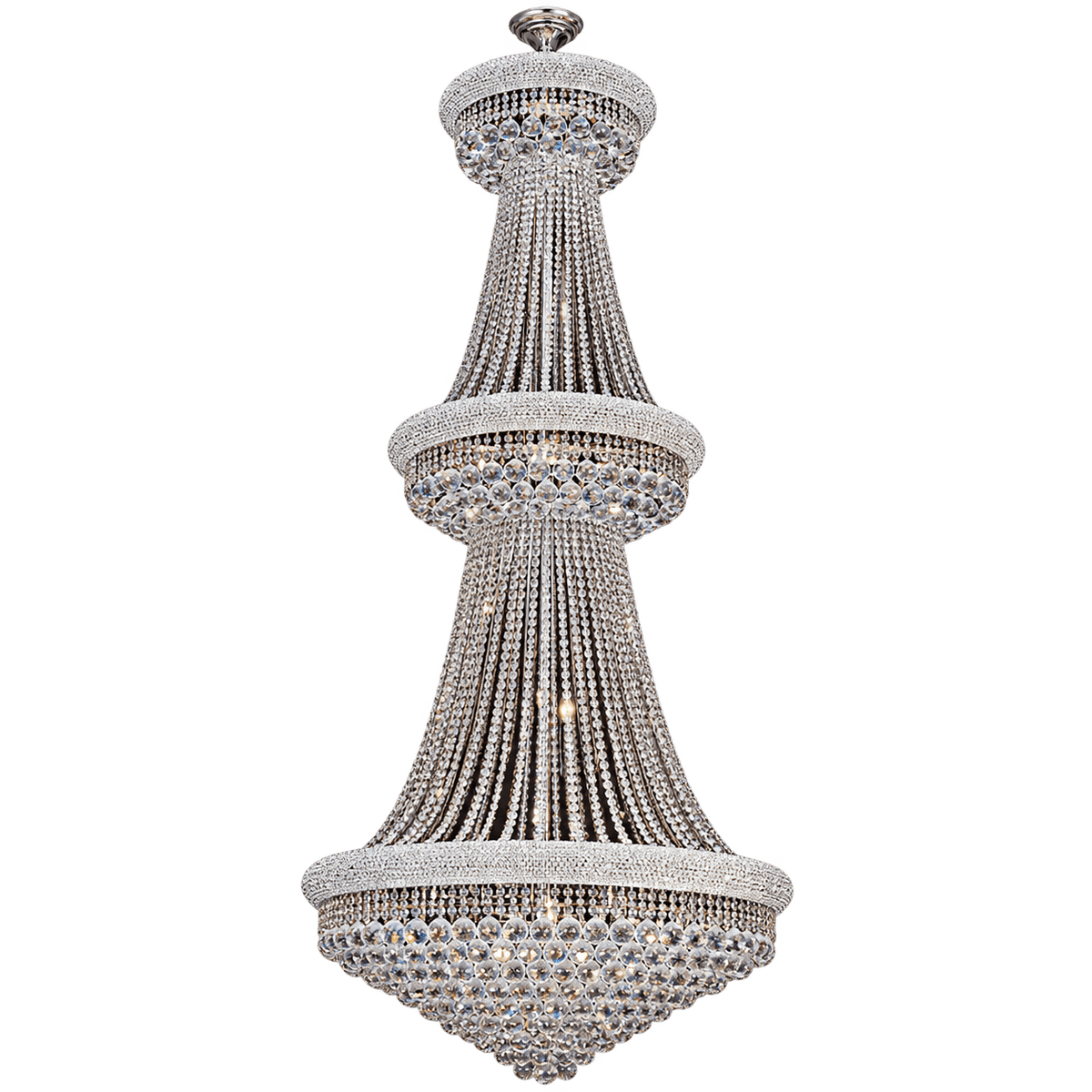 Grand Double Basket K9 Crystal Chandelier — transparent background