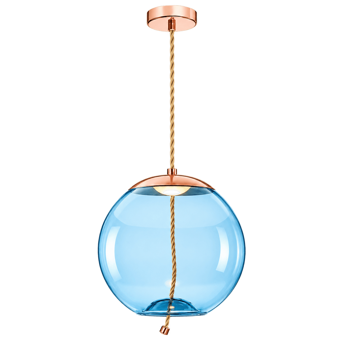 Blue Orb LED Pendant Light — transparent background