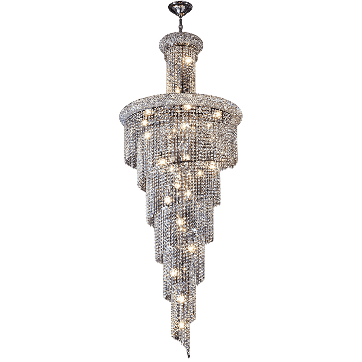 Spiral Crystal Chandelier — transparent background