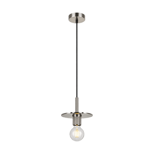 Plate Pendant Light - Satin Chrome on transparent background