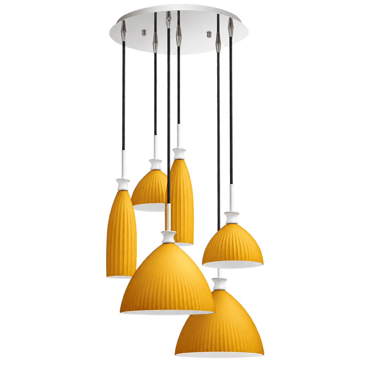 6 Light Orange Cluster Pendant Light — transparent background