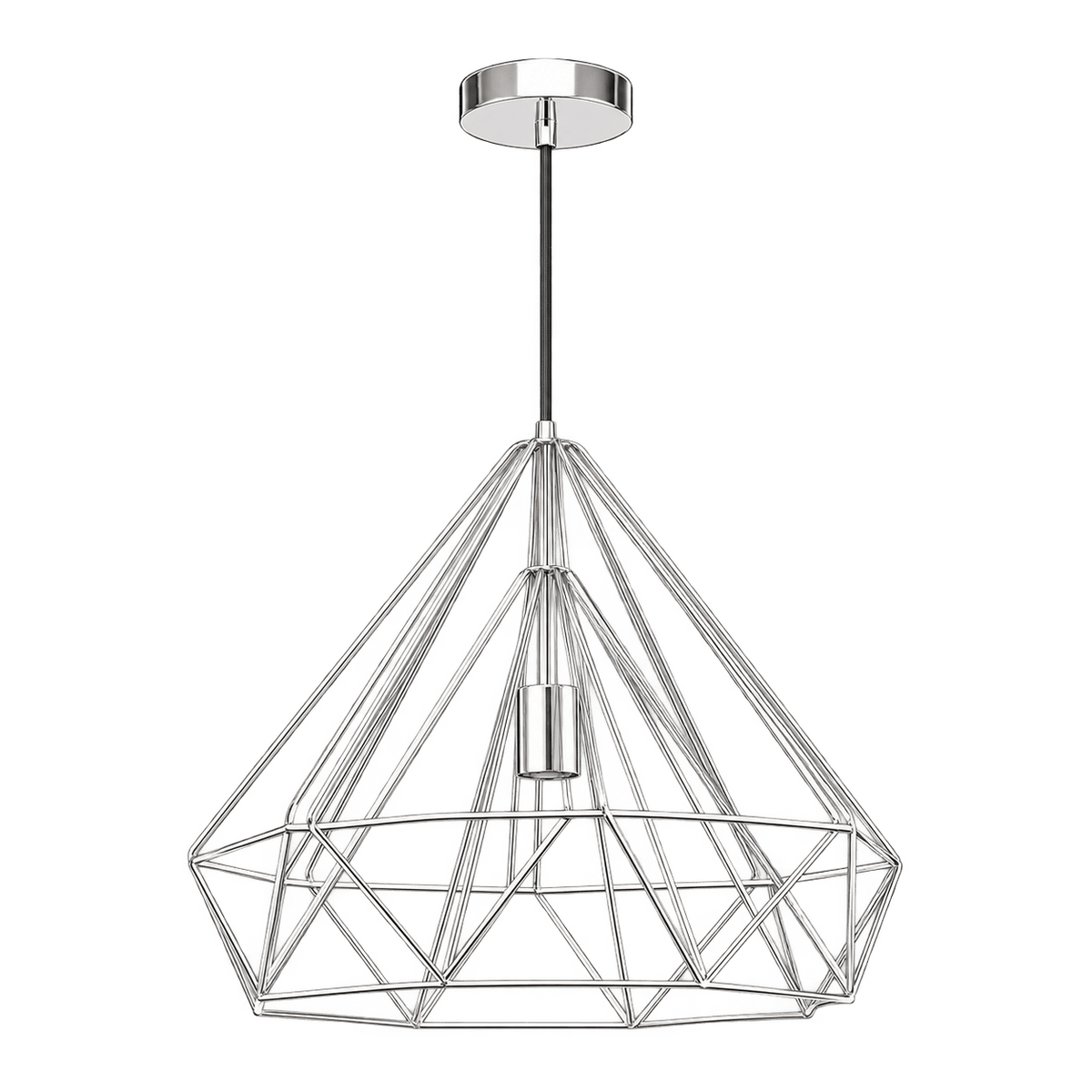 230V 40W E27 Large Prism Pendant - Chrome — transparent background