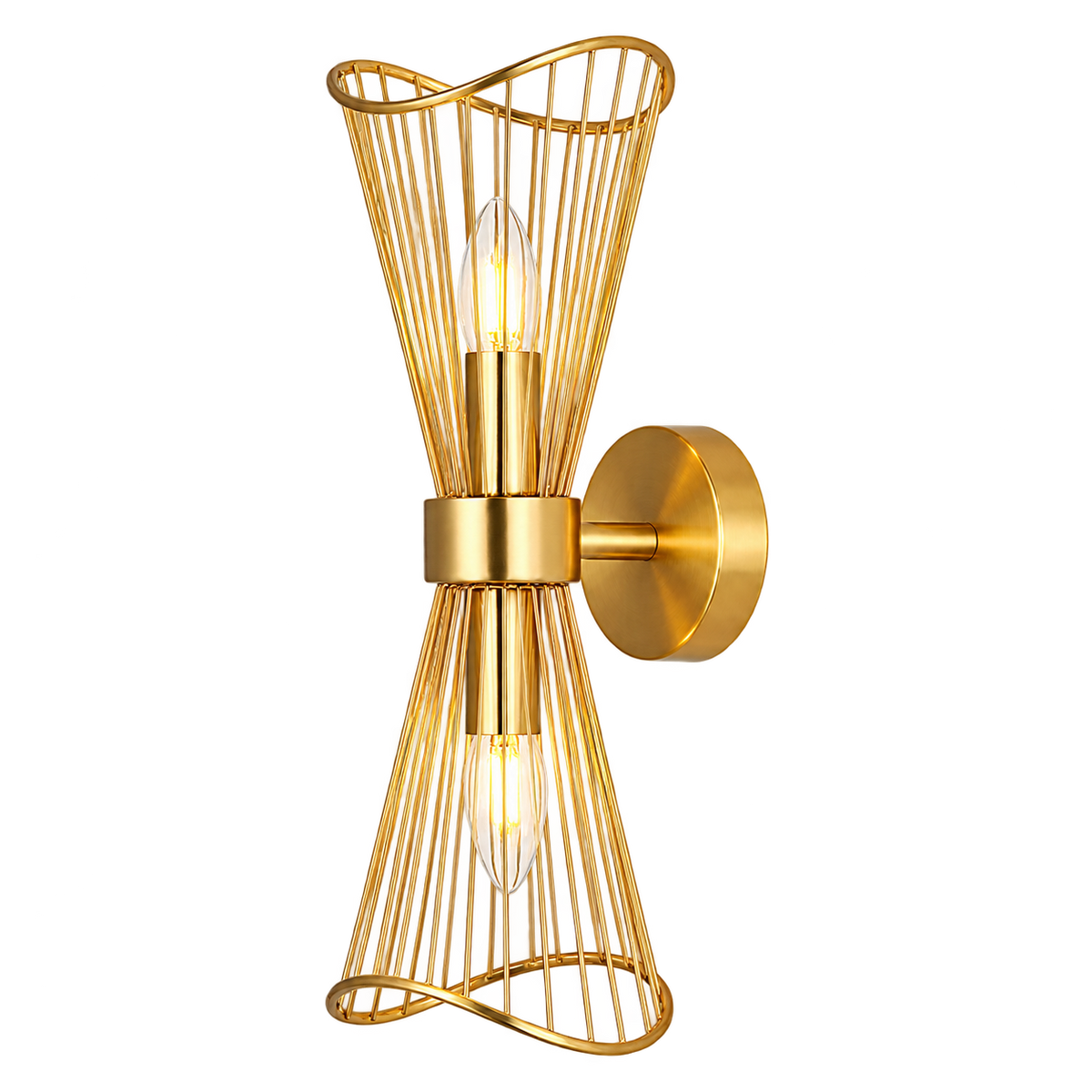 Sensu Gold Wall Light — transparent background