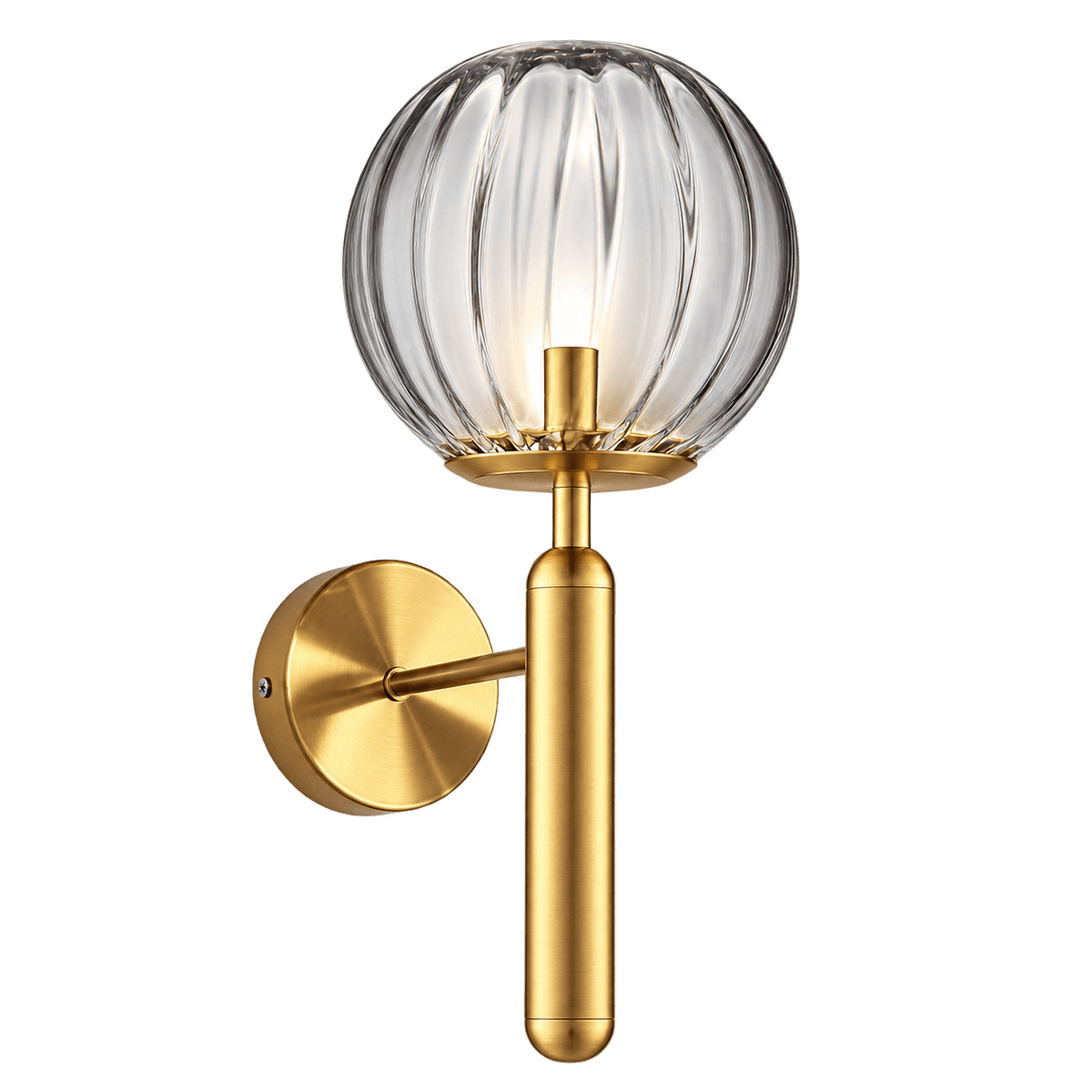 Fizz Pop Antique Brass Wall Light - Clear Glass — transparent background