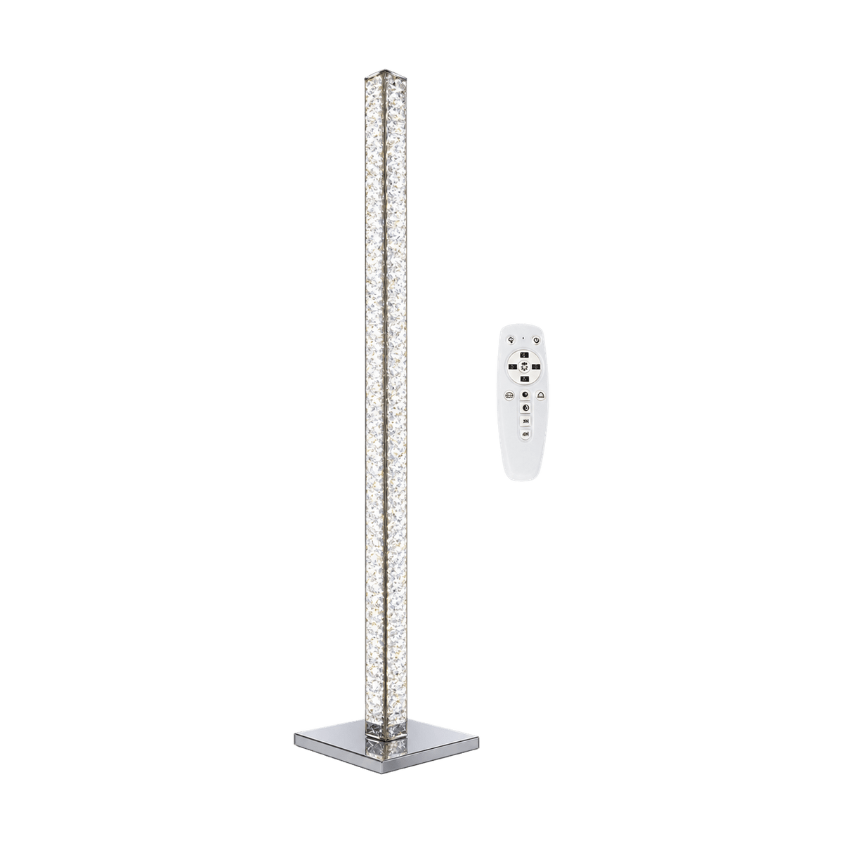 CCT Chome & Crystal Floor Lamp on transparent background