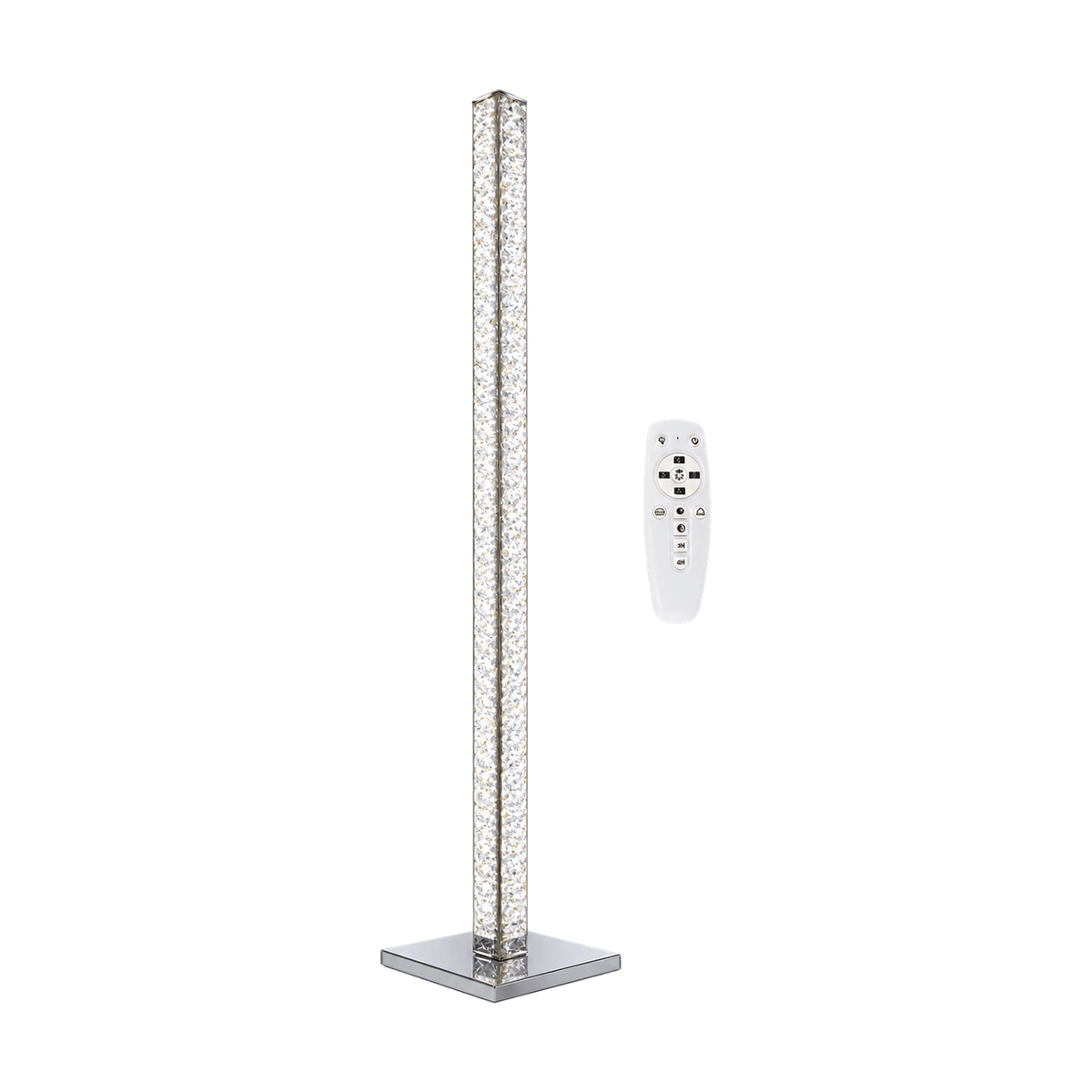 CCT Chome & Crystal Floor Lamp on white background