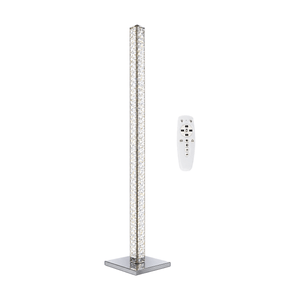 CCT Chome & Crystal Floor Lamp on white background